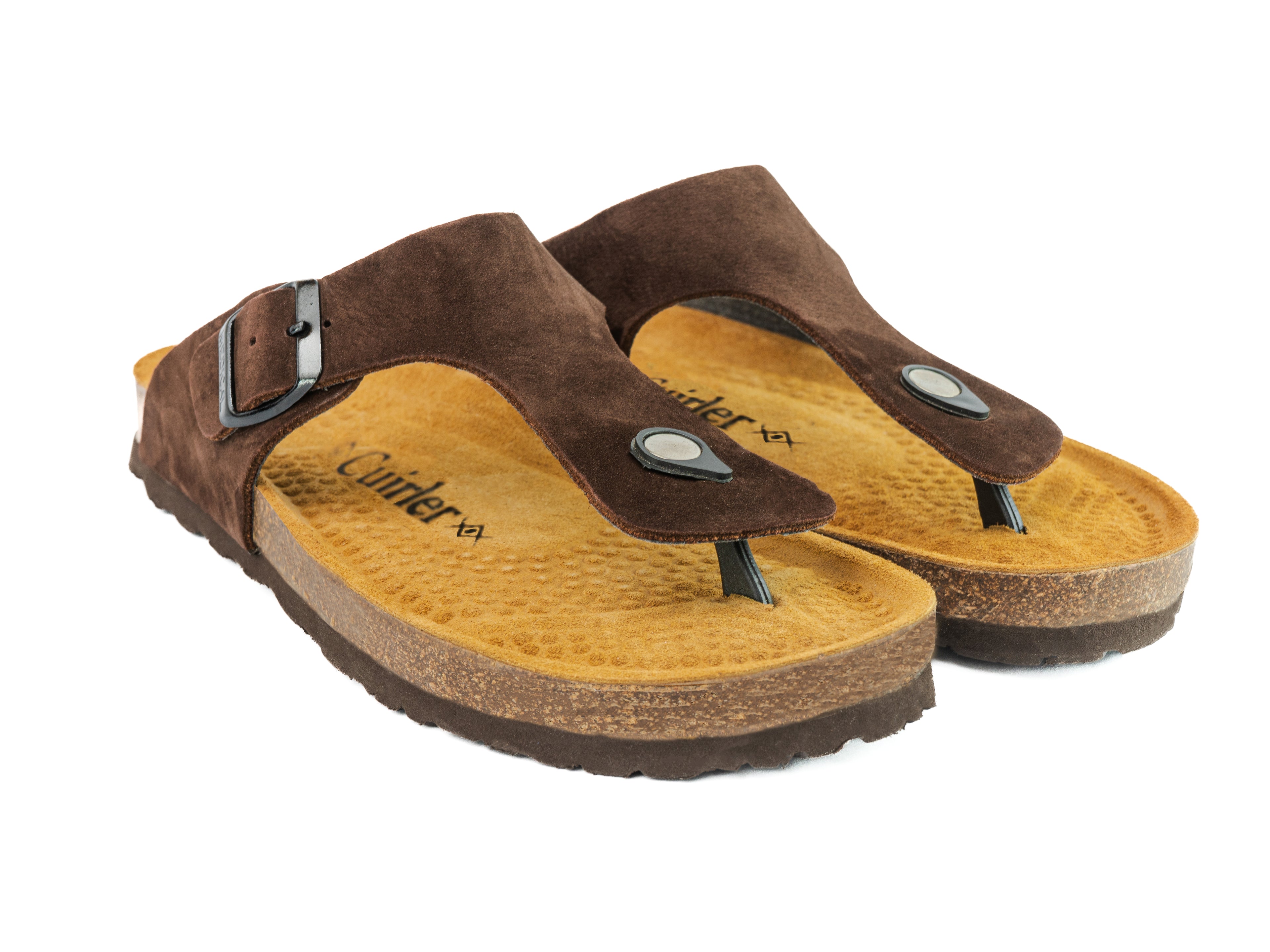 Sandales Toe Ring Marron Suède