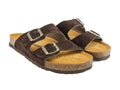 Sandales Double Strap Marron Suède