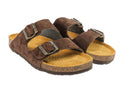 Sandales Double Strap Marron Foncé Suède