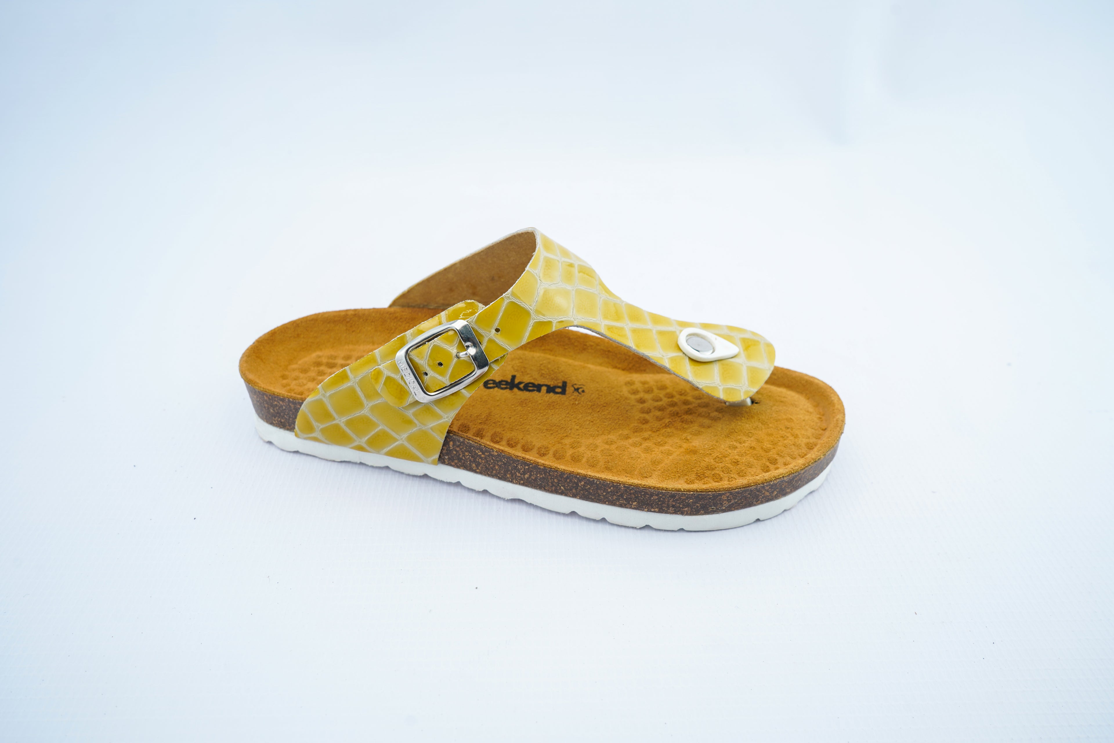 Yellow Croco Toe-Post Orthopedic Sandals for Women