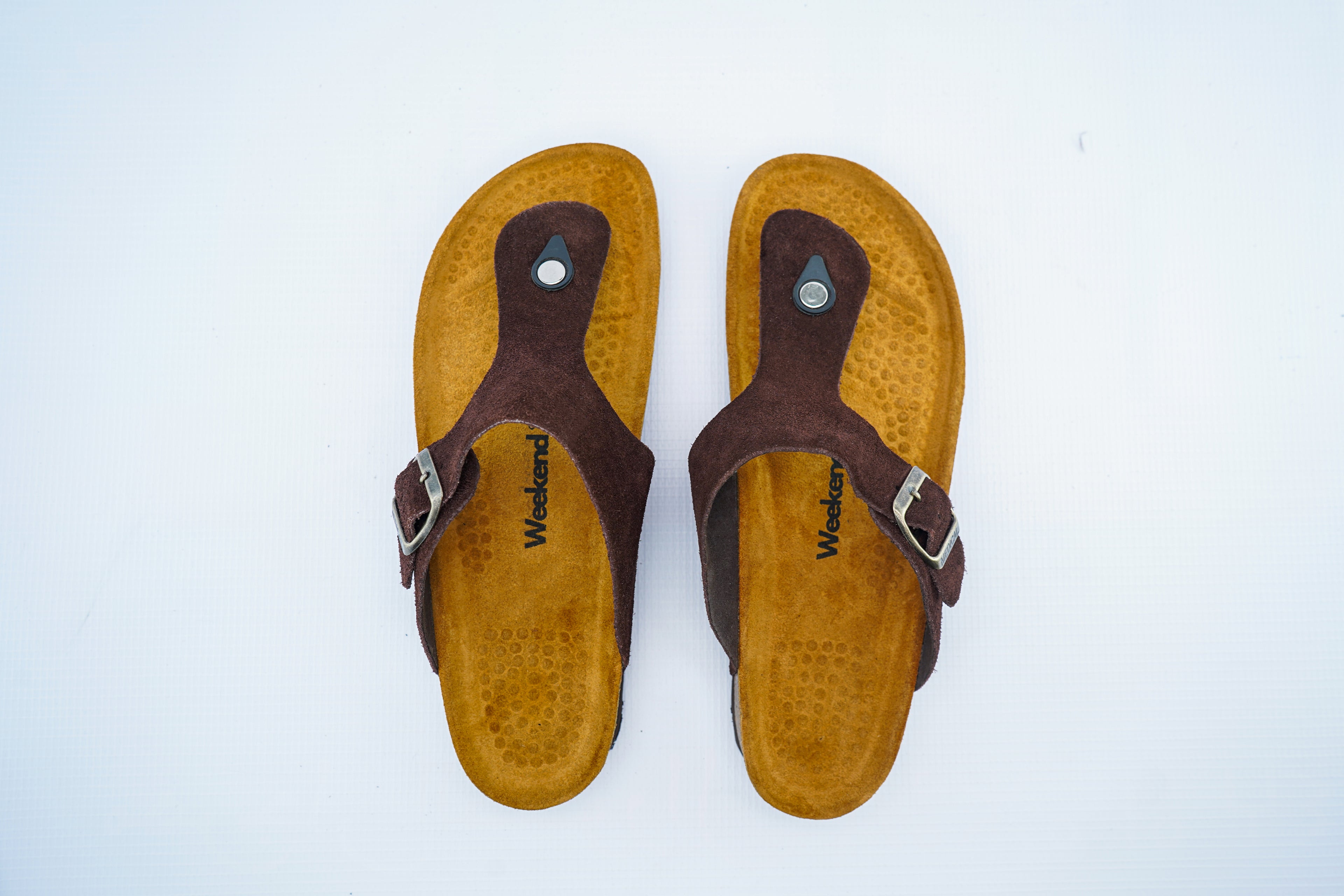 Men’s Brown Suede Orthopedic Toe Post Sandals | Medical Comfort Flip-Flop Style