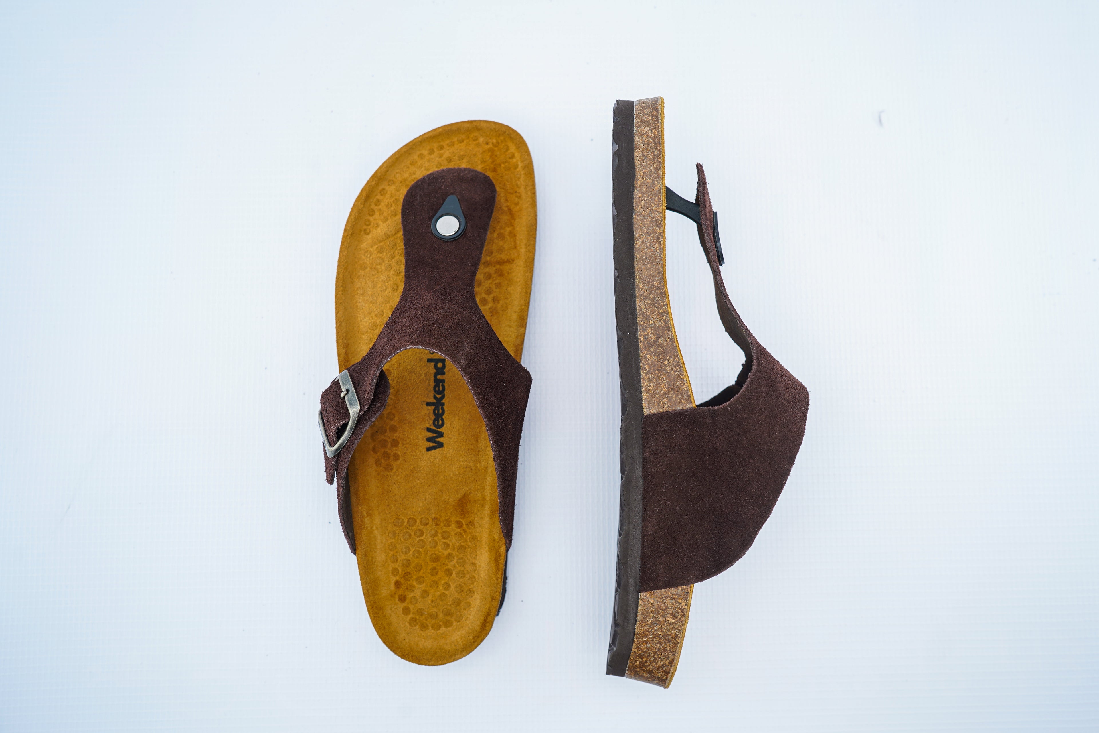 Men’s Brown Suede Orthopedic Toe Post Sandals | Medical Comfort Flip-Flop Style