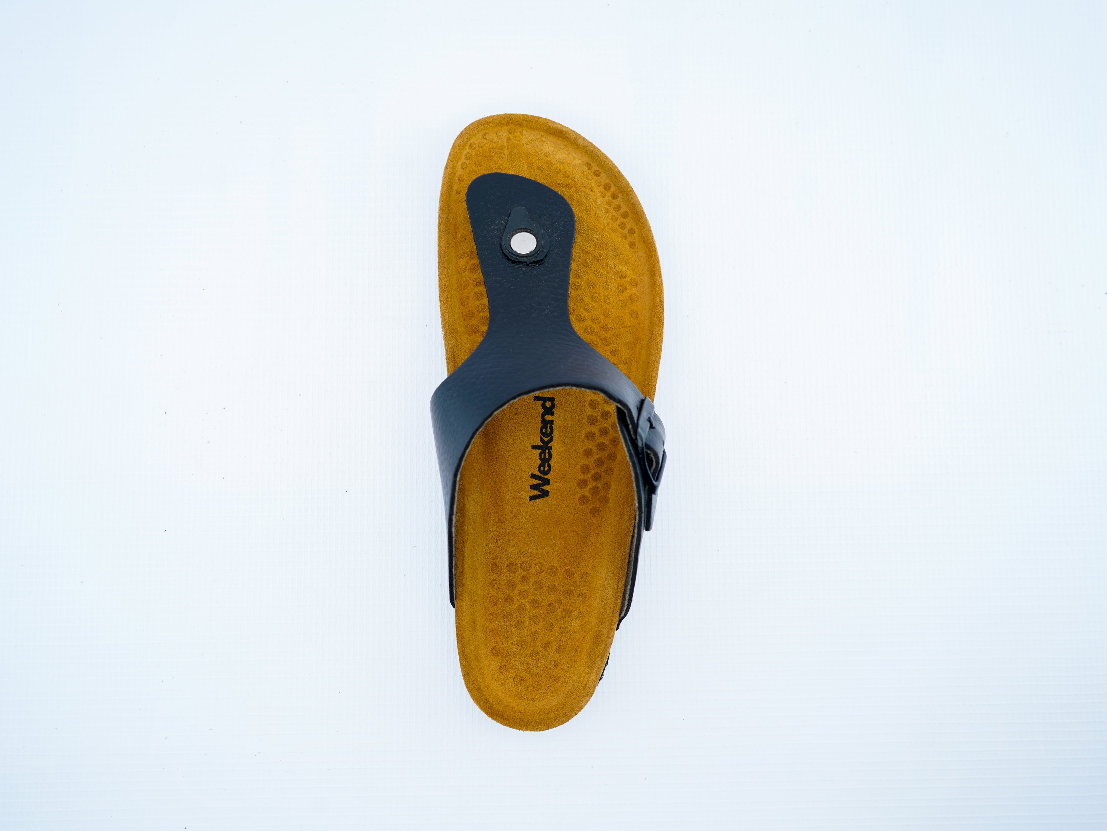 Men's Black Orthopedic Thong Sandals | Toe Post Comfort Slip-On
