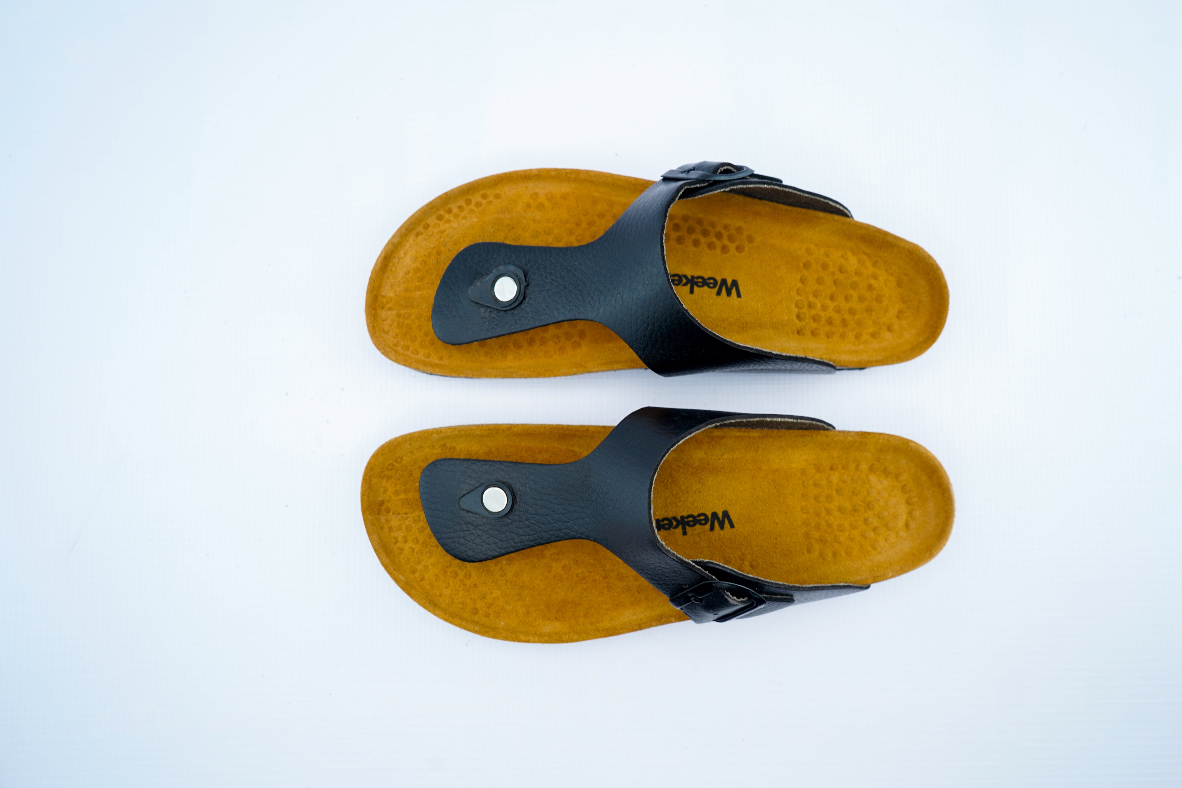 Men's Black Orthopedic Thong Sandals | Toe Post Comfort Slip-On
