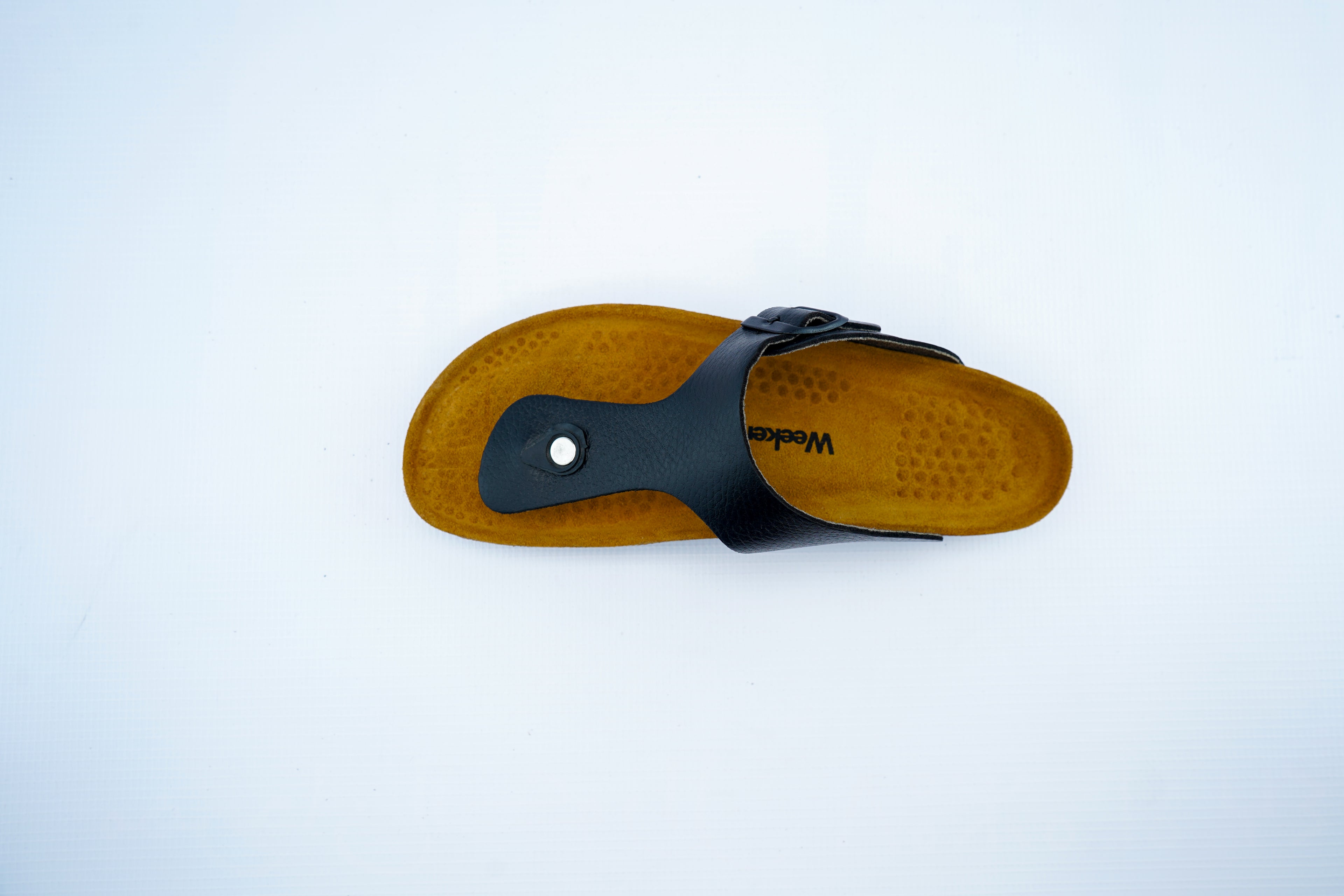 Men's Black Orthopedic Thong Sandals | Toe Post Comfort Slip-On