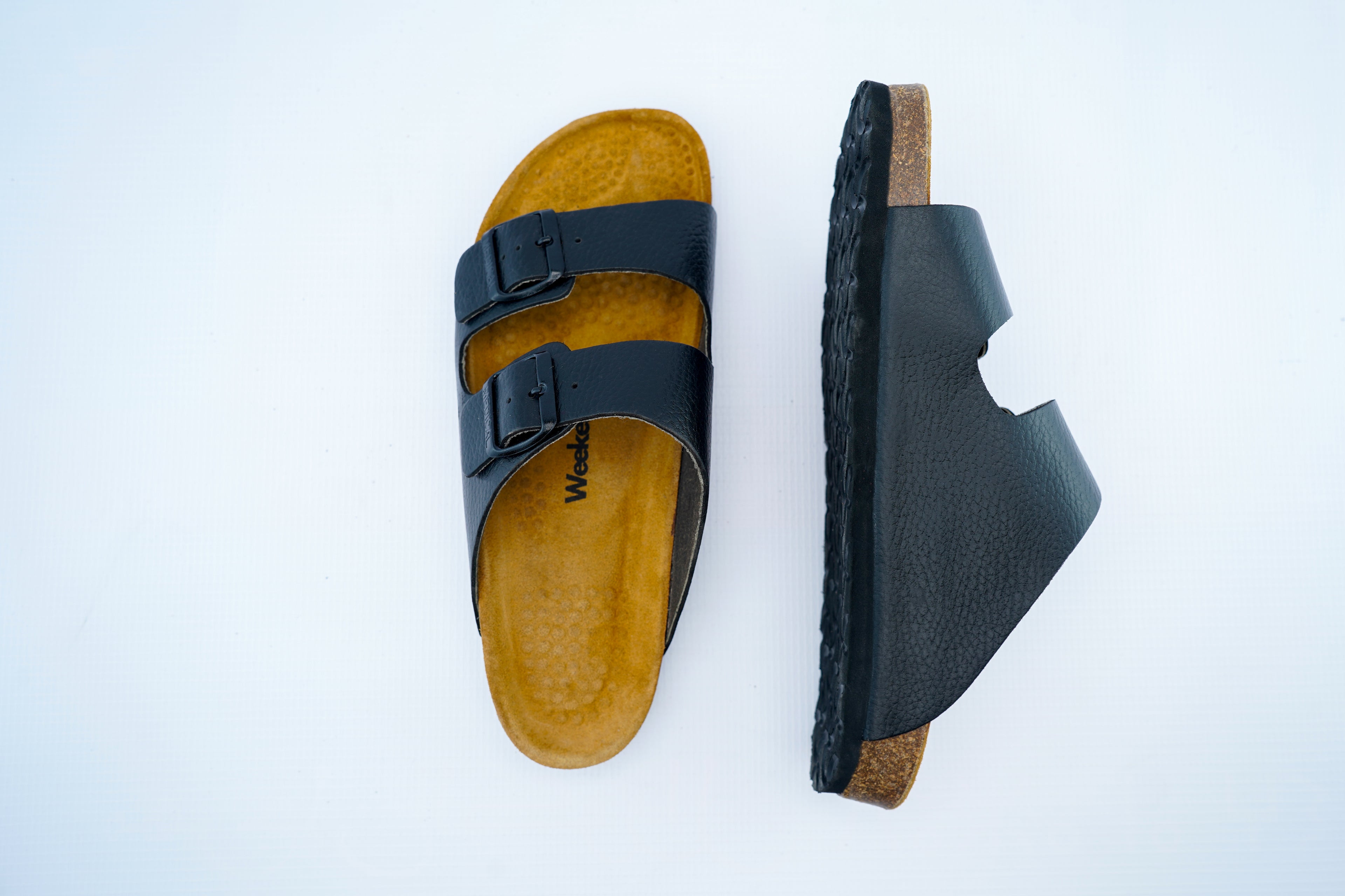 Men's Black Orthopedic Double-Strap Sandals | Medical Comfort