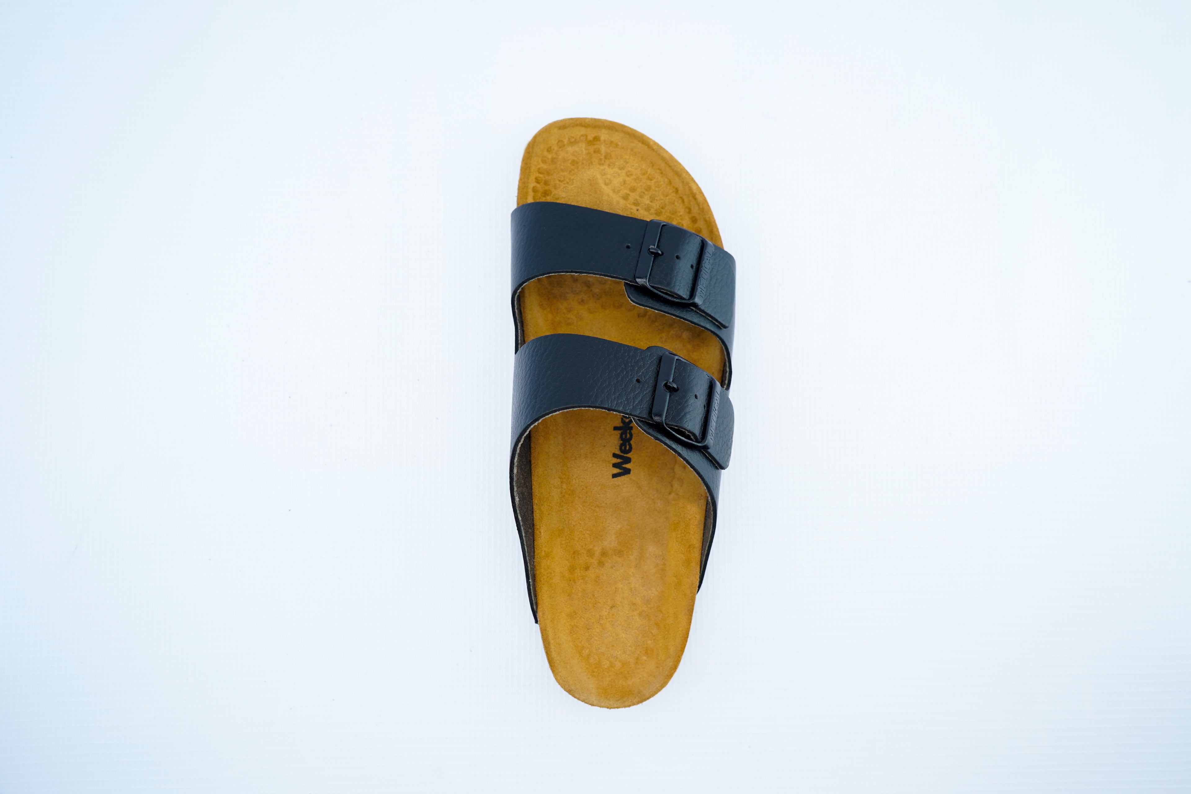 Men's Black Orthopedic Double-Strap Sandals | Medical Comfort