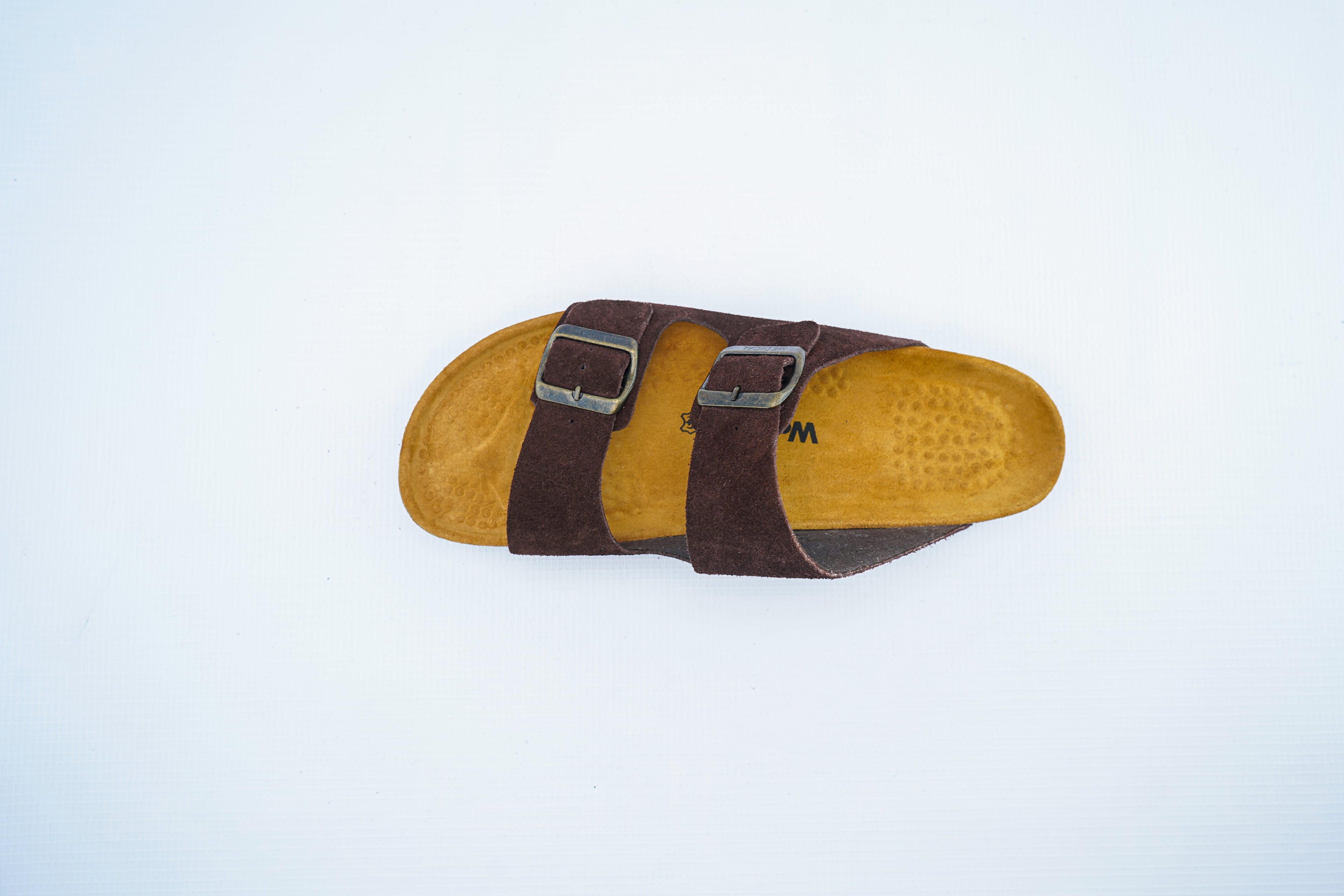 Men’s Brown Suede Double-Strap Medical Sandals | Orthopedic Comfort Slides
