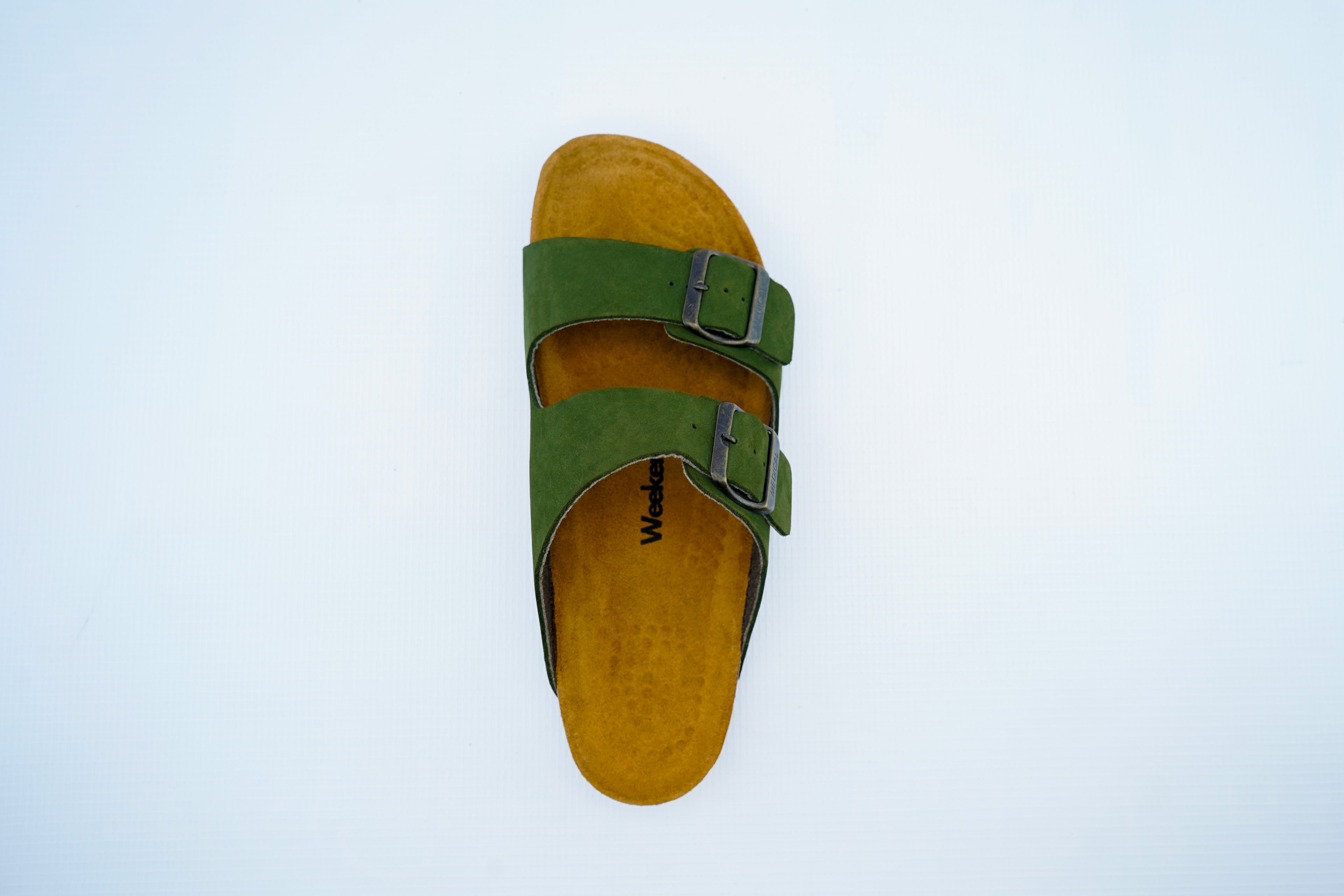 Olive Green Double-Strap Orthopedic Sandals | Medical Cork Footbed
