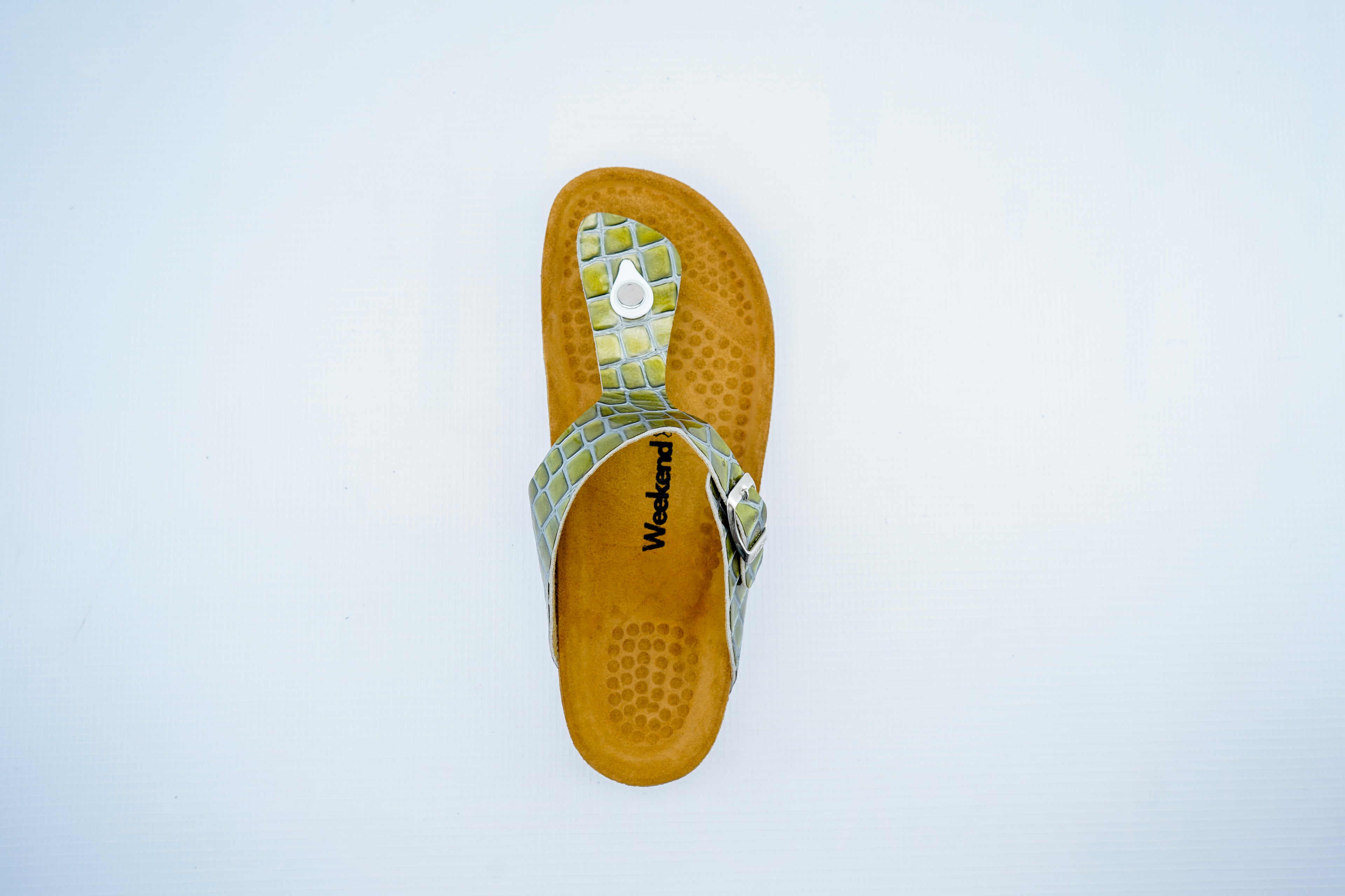 Women’s Green Crocodile Pattern Medical Toe Post Sandals | Orthopedic Slippers with Buckle Strap
