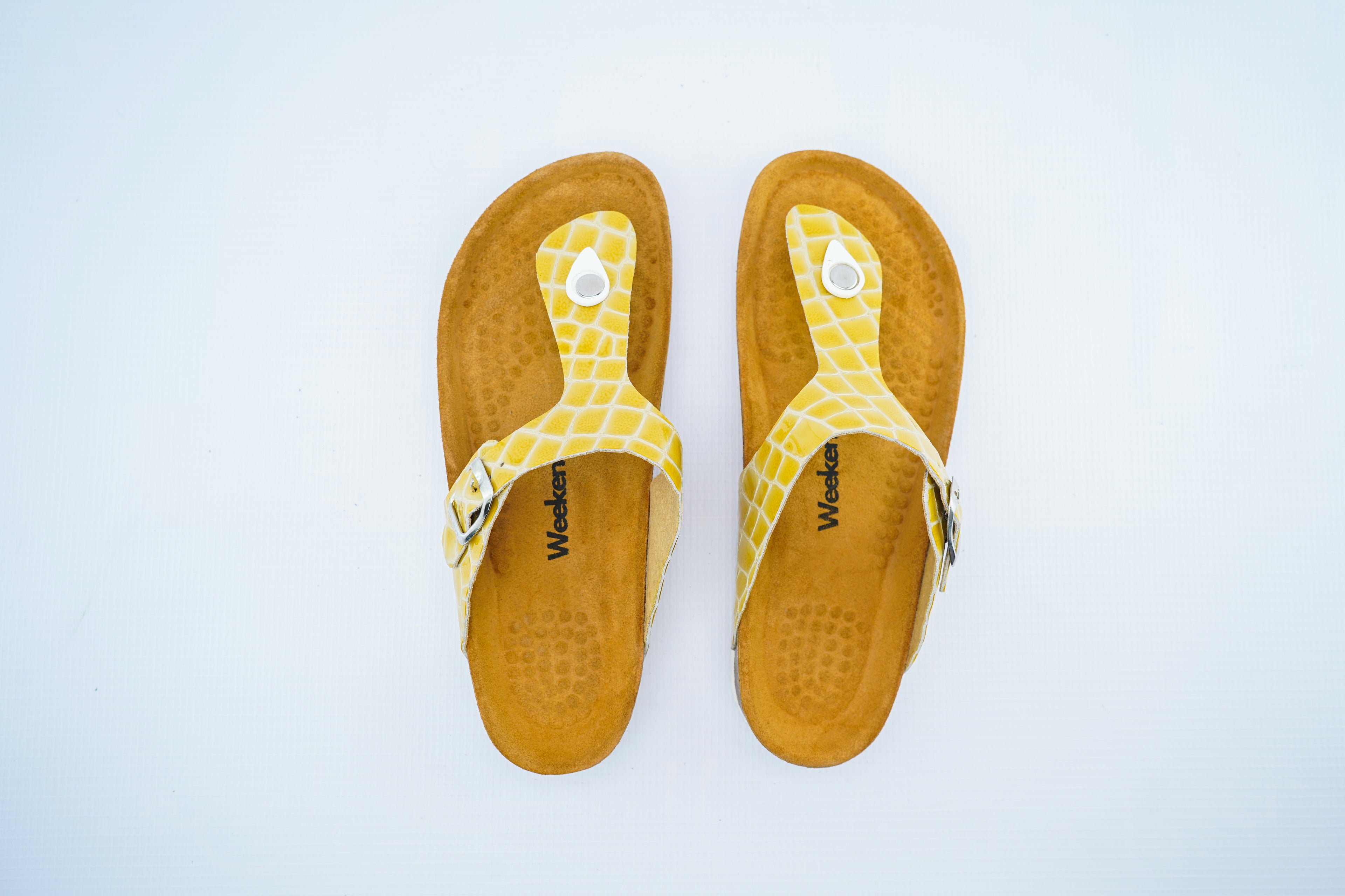 Yellow Croco Toe-Post Orthopedic Sandals for Women