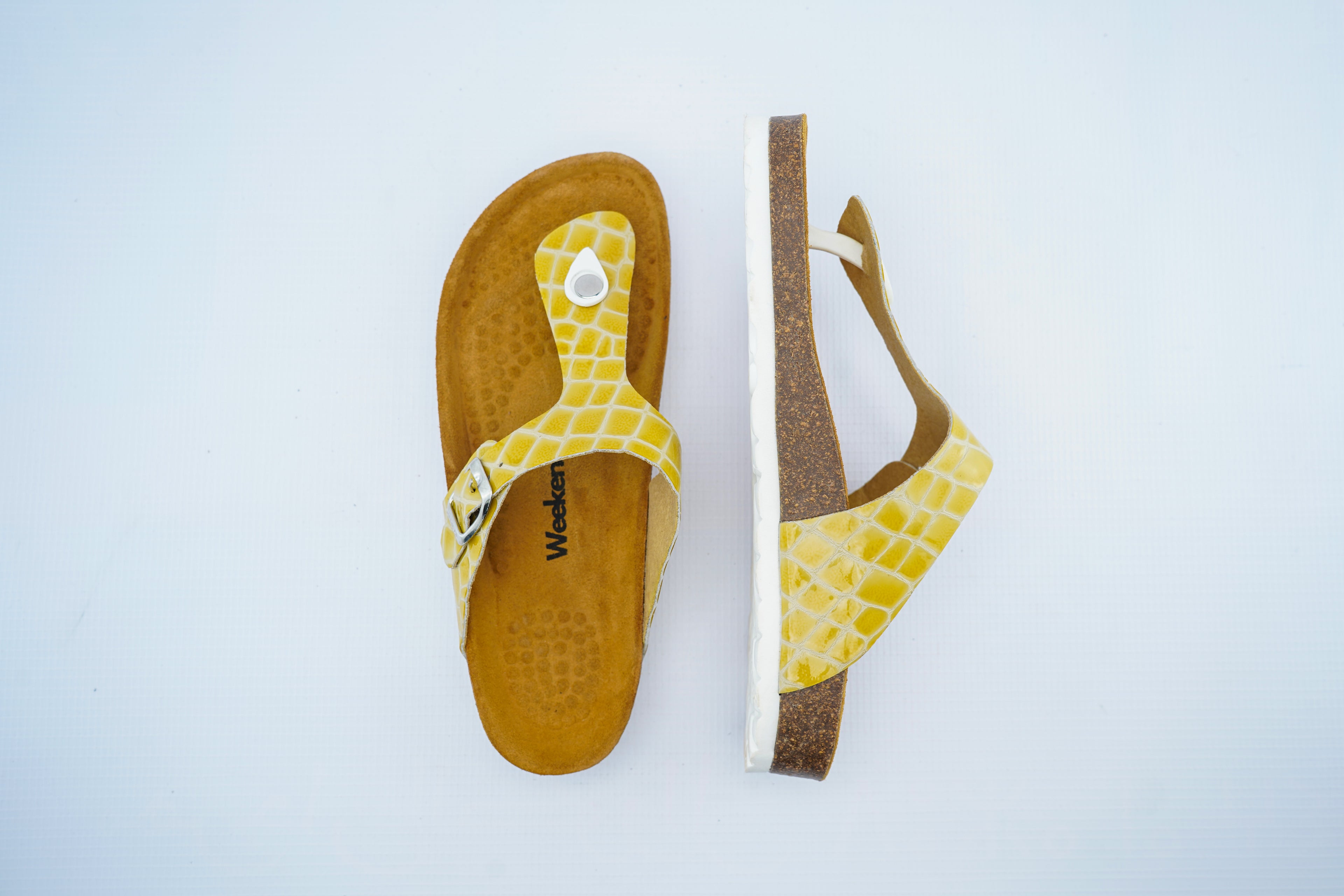 Yellow Croco Toe-Post Orthopedic Sandals for Women