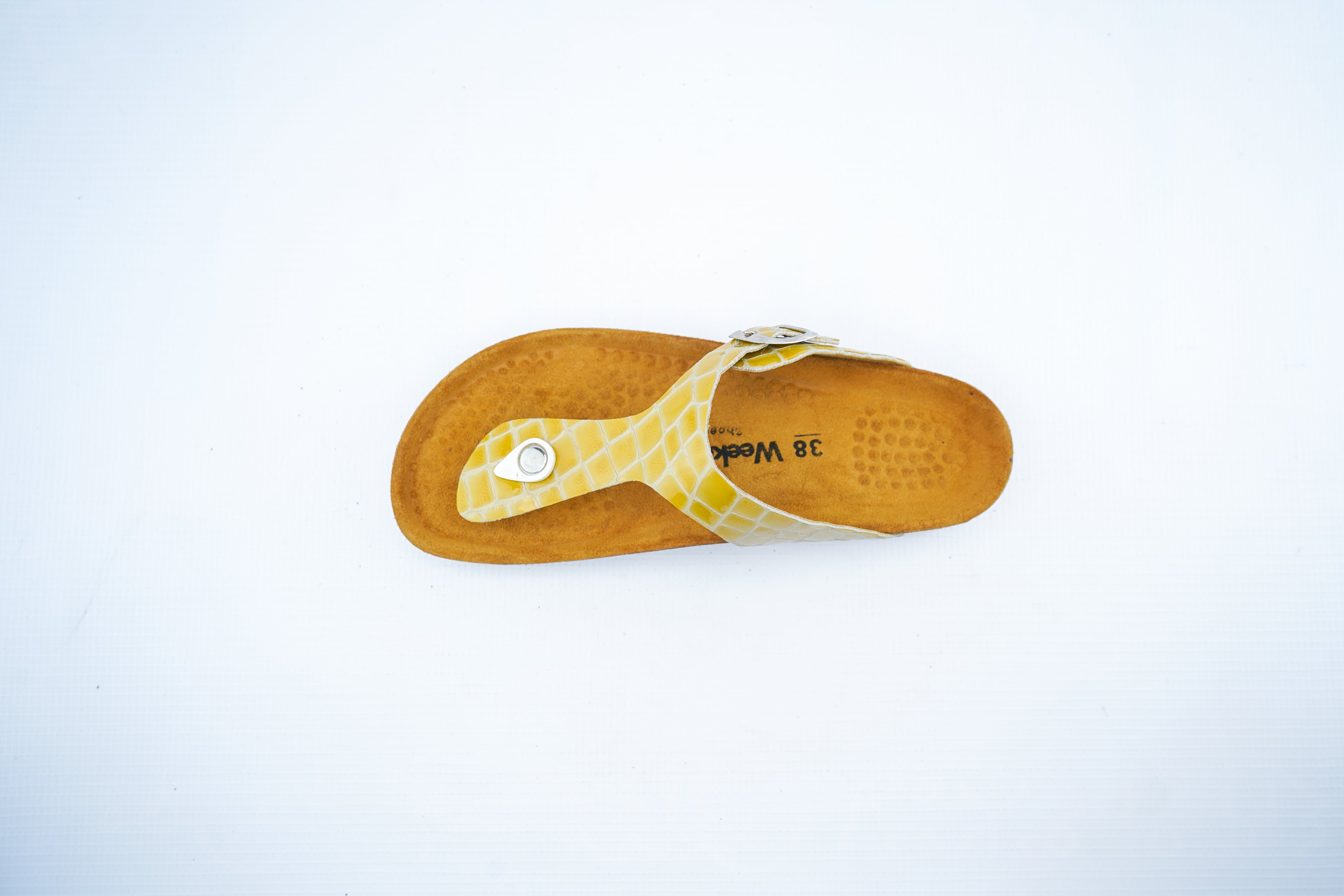 Yellow Croco Toe-Post Orthopedic Sandals for Women