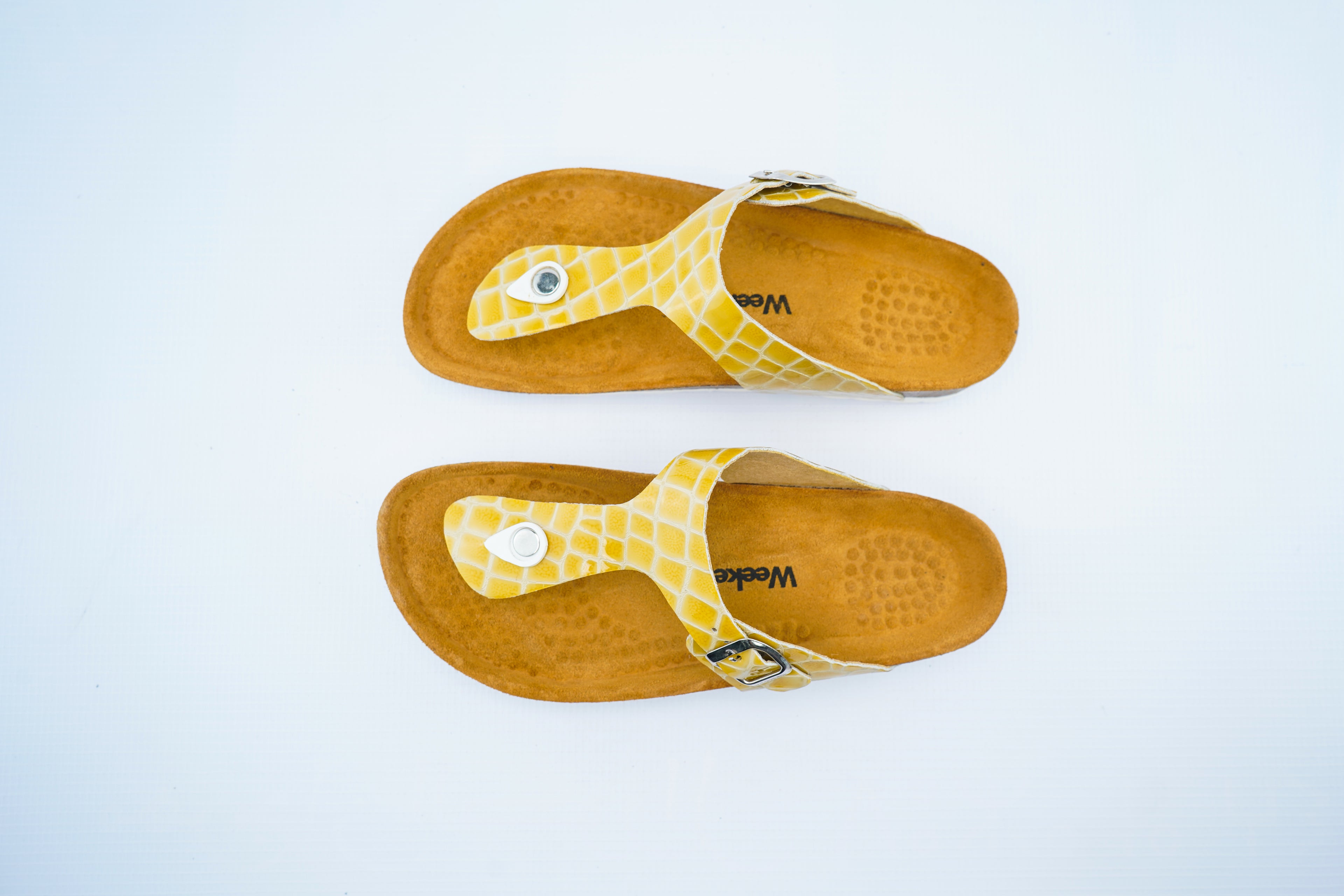Yellow Croco Toe-Post Orthopedic Sandals for Women