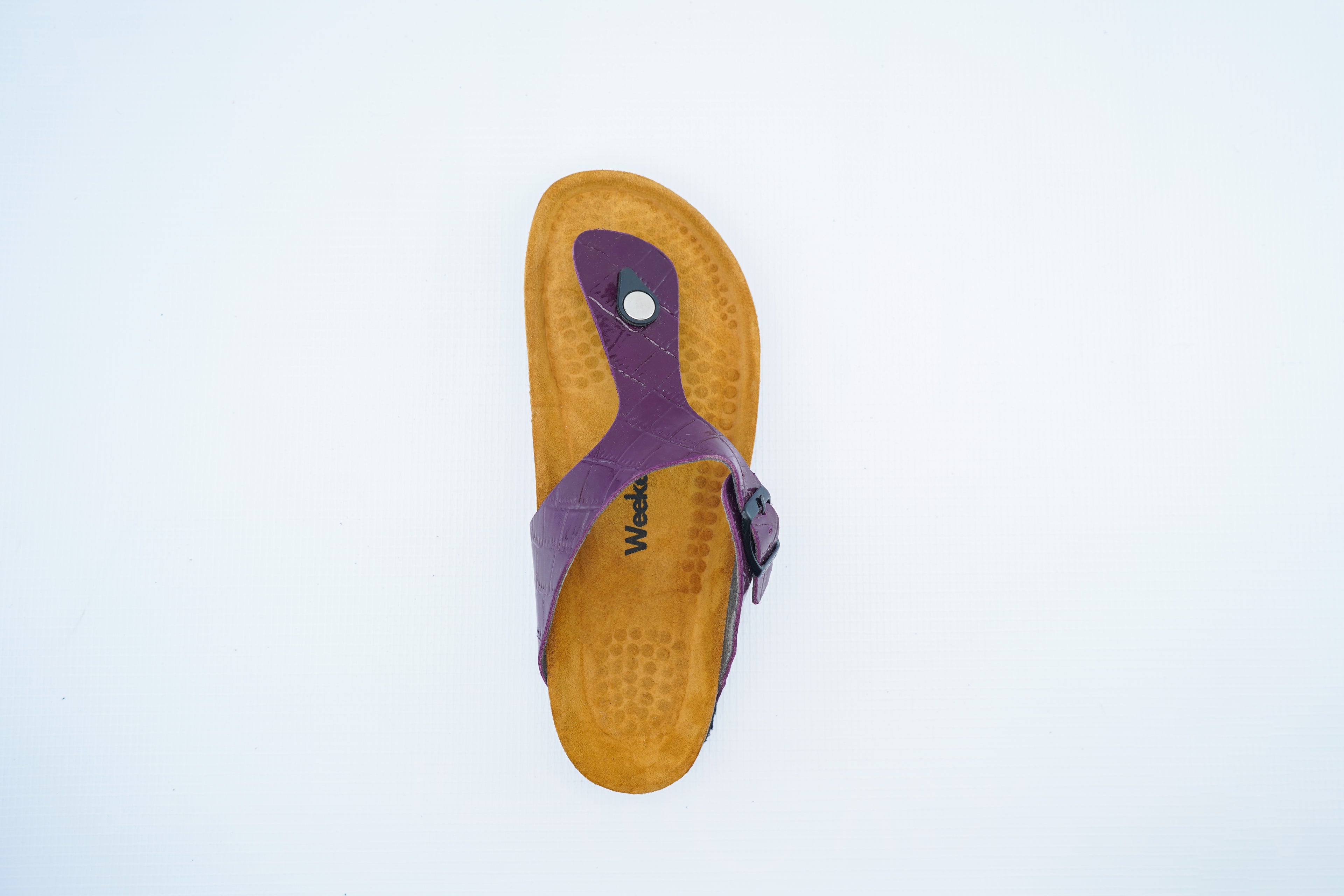 Women’s Purple Croc-Pattern Toe Post Medical Sandals | Glossy Orthopedic Comfort Slippers