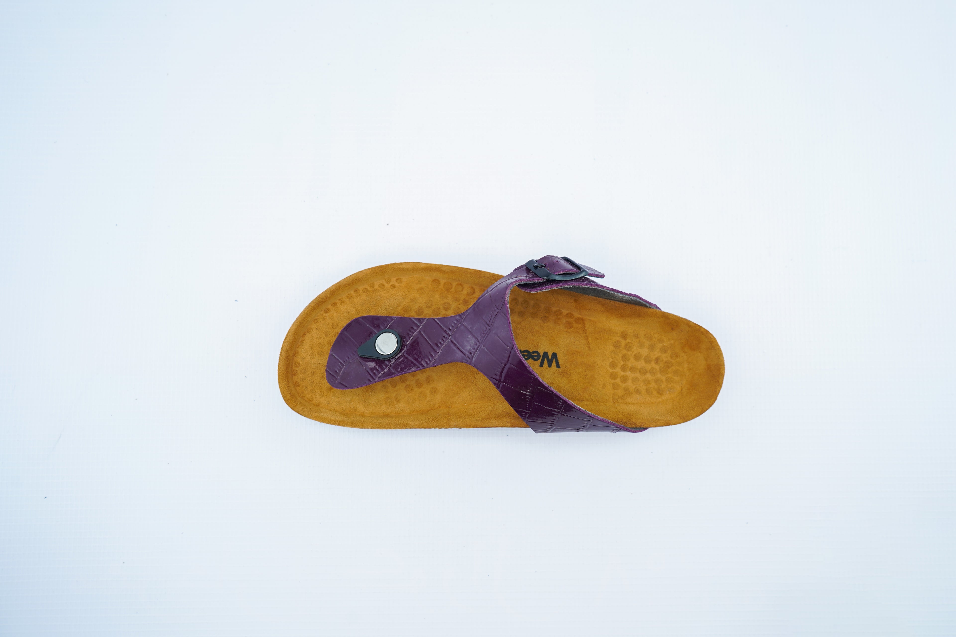 Women’s Purple Croc-Pattern Toe Post Medical Sandals | Glossy Orthopedic Comfort Slippers
