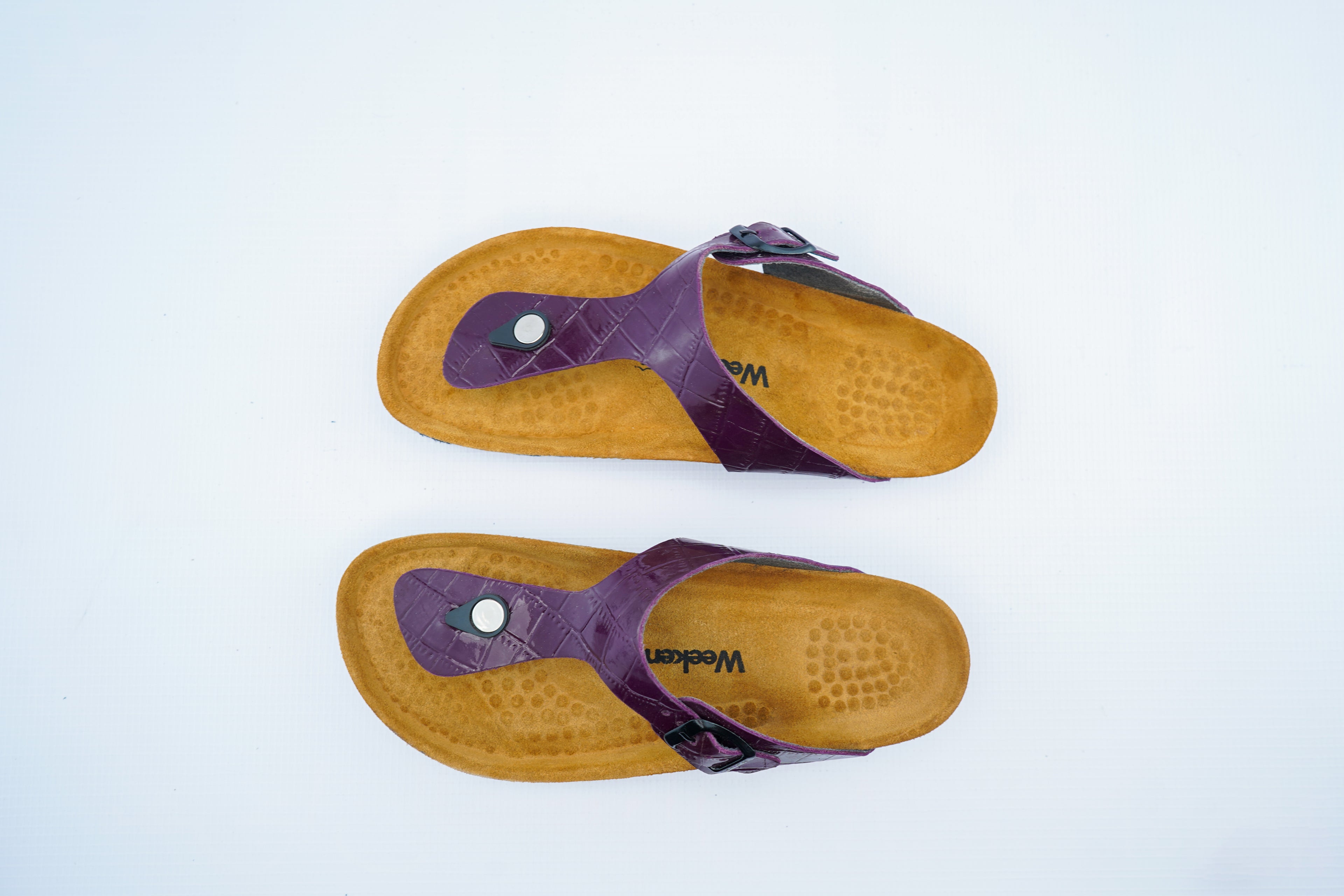 Women’s Purple Croc-Pattern Toe Post Medical Sandals | Glossy Orthopedic Comfort Slippers